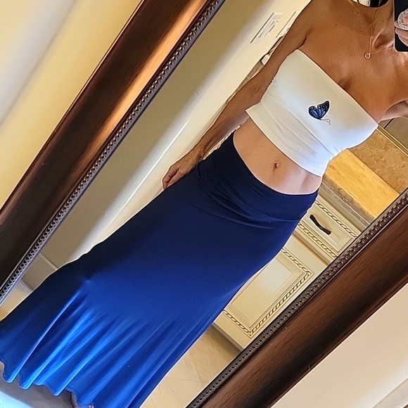 A. Byer Navy Flowy Skirt/Dress, S - Picture 4 of 16